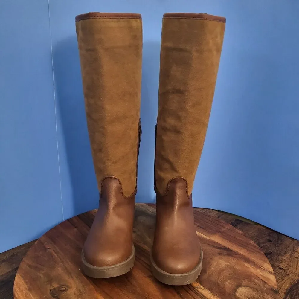 G.H. Bass Joyce Knee High Boot Brown Wedge Heel Women's 8.5M